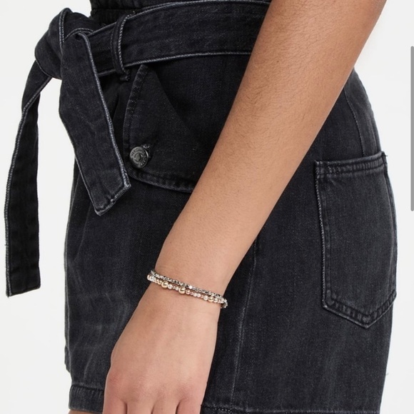 Veronica Beard Nori High Rise Paperbag Waist Denim Shorts Washed Onyx Sz 29 - Picture 3 of 12